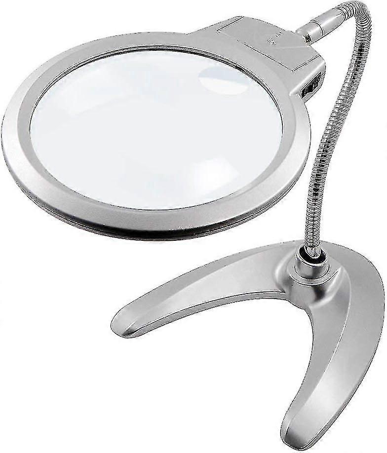 Hands Free Hobby And Reading Light Magnifier 2x 5x Glass Lens/gooseneck Stand 360 Degree Adjustable SXQ