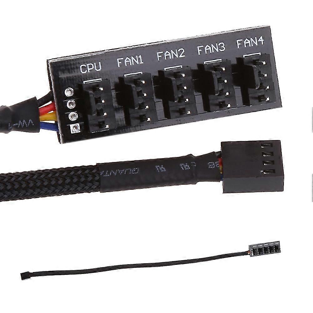 1 to 5 4-Pin TX4 PWM CPU Cooling Fan Braided Power Cable Hub Splitter Adapter