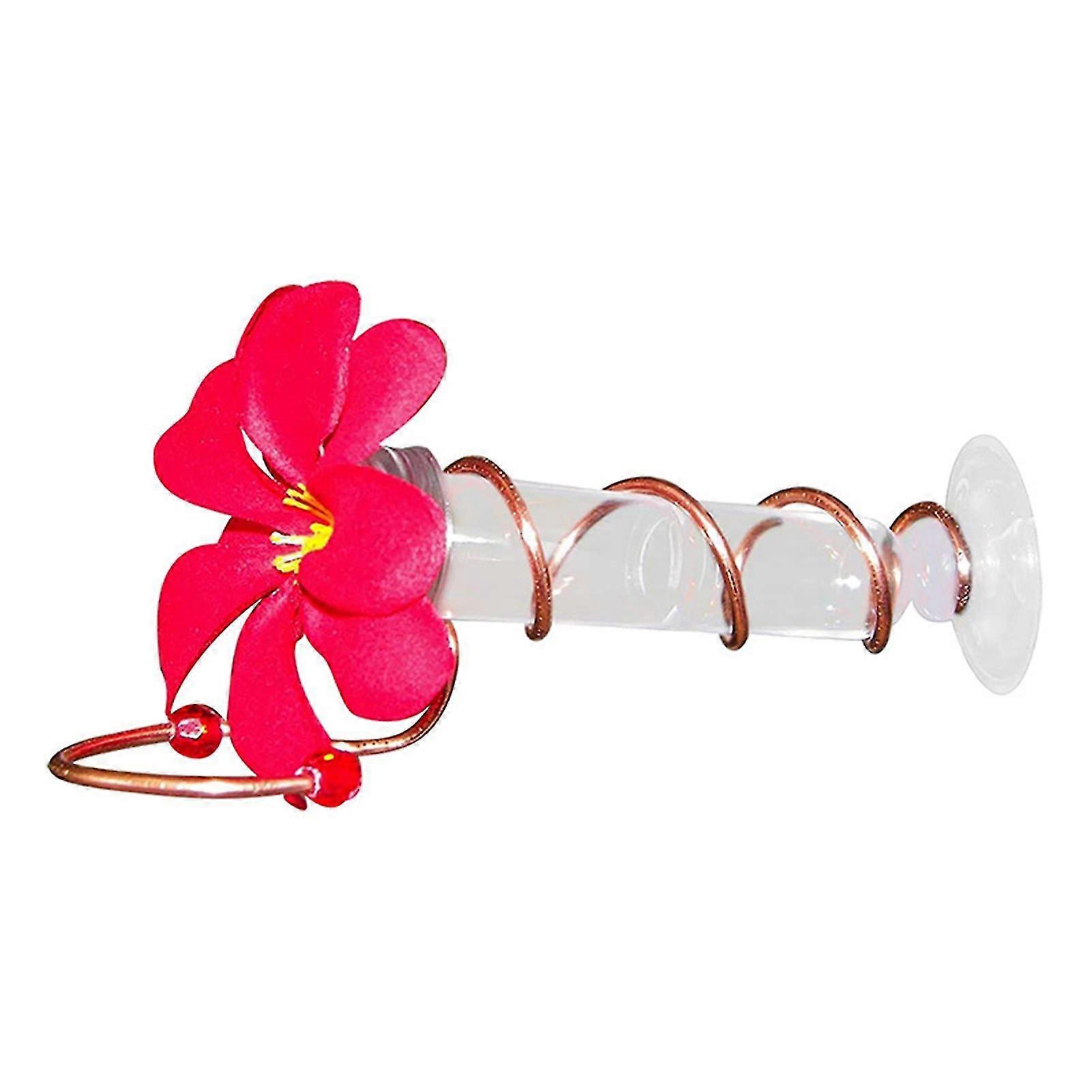 Hummingbird Feeder Handmade Window Mounted Bird Feeder with Simulation Flower & Hook for Outdoors