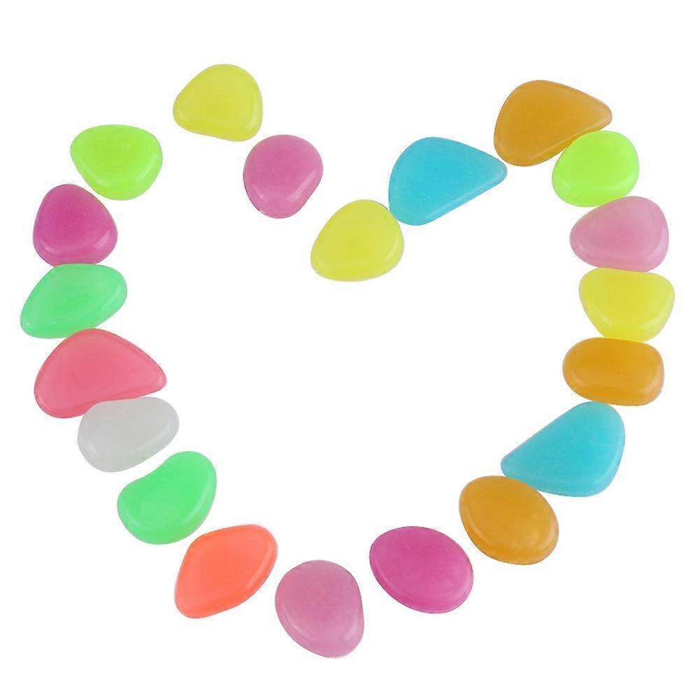 20pcs Luminous Stones for Aquarium Decor – Glow in the Dark Pebbles, Natural Color, Non-Toxic, 1 Inch
