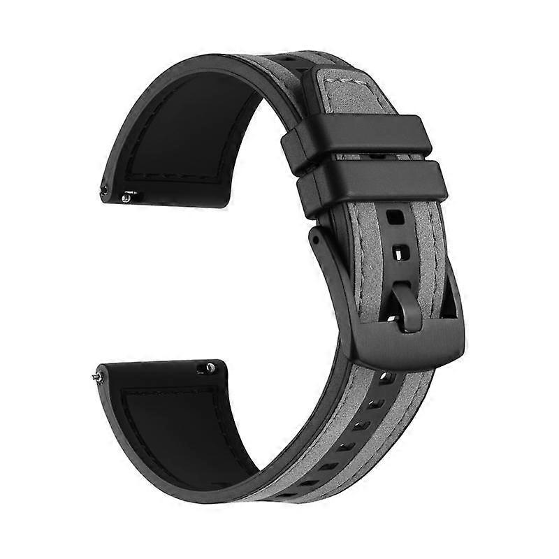 22mm Universal Leather Silicone Watch Strap