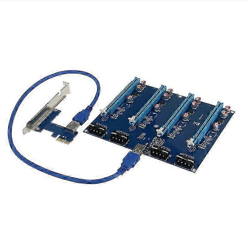 Pcie To Pcie Adapter Card 1 Drag 4Pci-E To Pcie 1X Slot Expansion Card One Turn Four 1 Turn 4 Expan