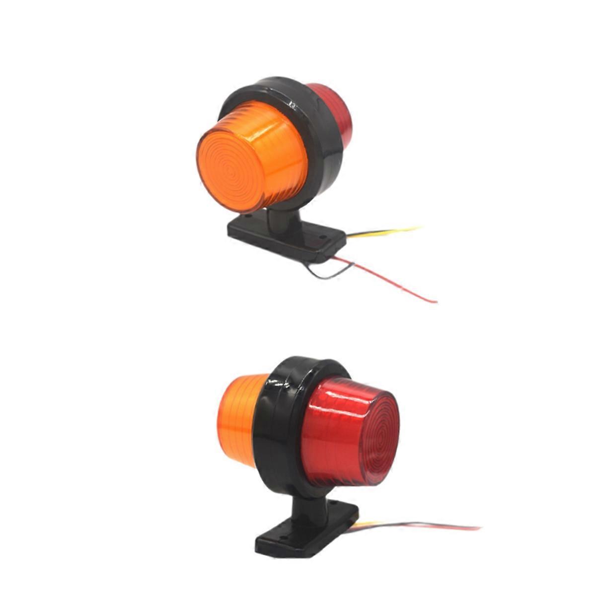 2Pcs LED Side Marker Light 12V 24V Double Face Indicator Turn Signal Light Rear Stop Warning Lamp for Car Truck,A