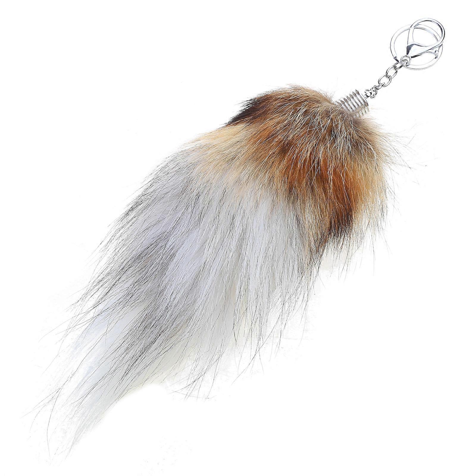 Decorative Keychain Soft Bag Pendant Foxtail Unisex Keyrings Alloy Material Handbag Decoration Unique Key Pendant Brown