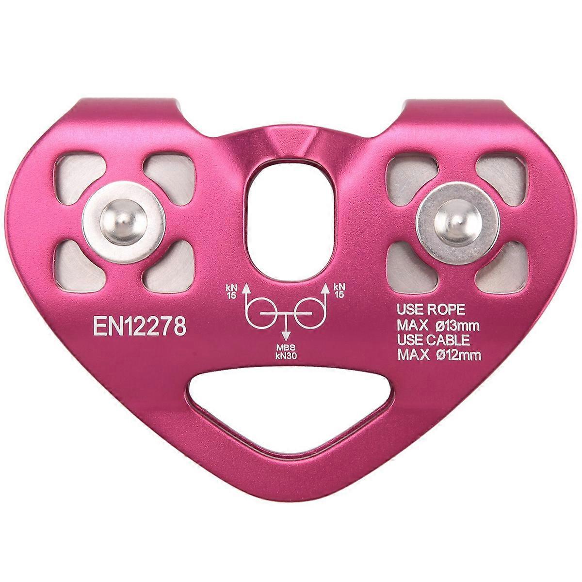 Biaxial Transport Steel Cable Expand Heart-Shaped Double Pulley Red