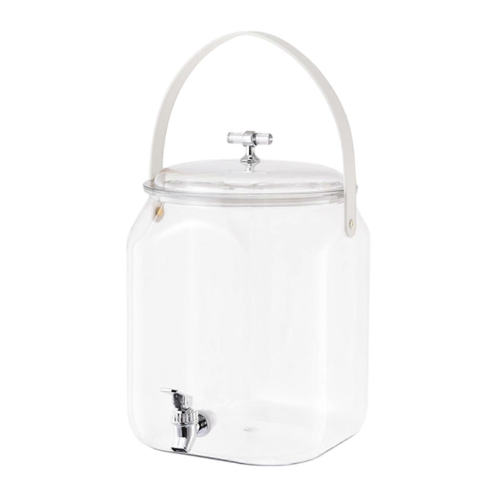 Beverage Dispenser with Spigot and Handle Pitcher with Lid Clear for Water Juice