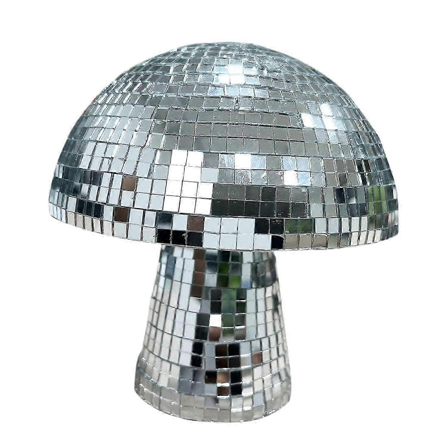 Silver Mushroom Disco Ball, Mirror Reflective Ball, 3.9"