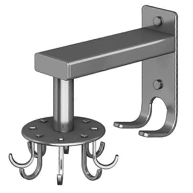 8 Hooks Wall Hangers Racks Aluminum Material Utensil Adhesive Towel 360 Degrees Rotating Folding for Home Kitchen