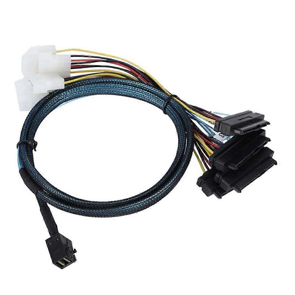 MiniSAS SFF-8643 To Four SFF-8482 Cable With 4-Pin Power For Fast Speed Server Connections