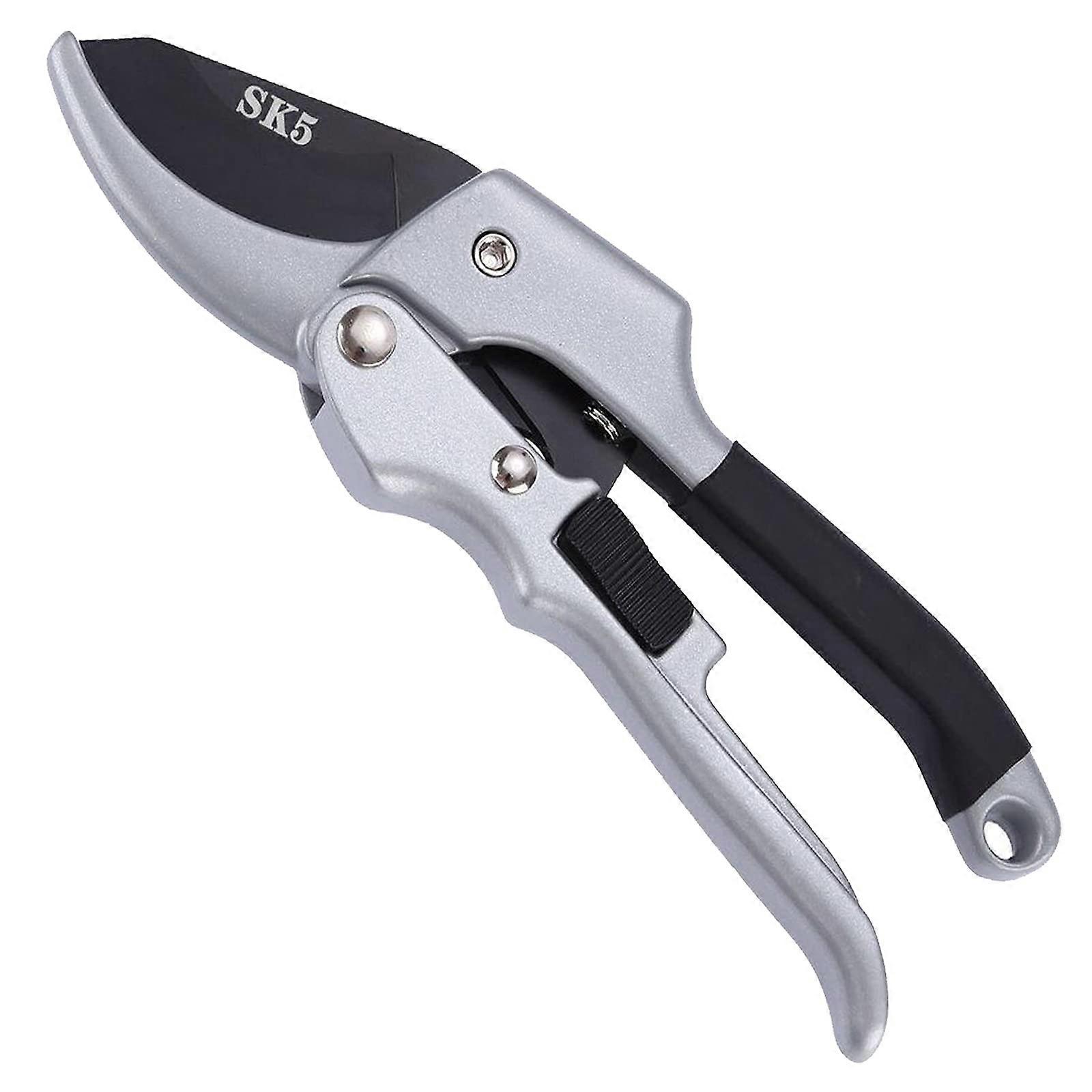 Garden Shears Handheld Pruner - Sharp Scissors for Thorny Roses, Branches, Hedge Trimming, and Floral Cutting - Black