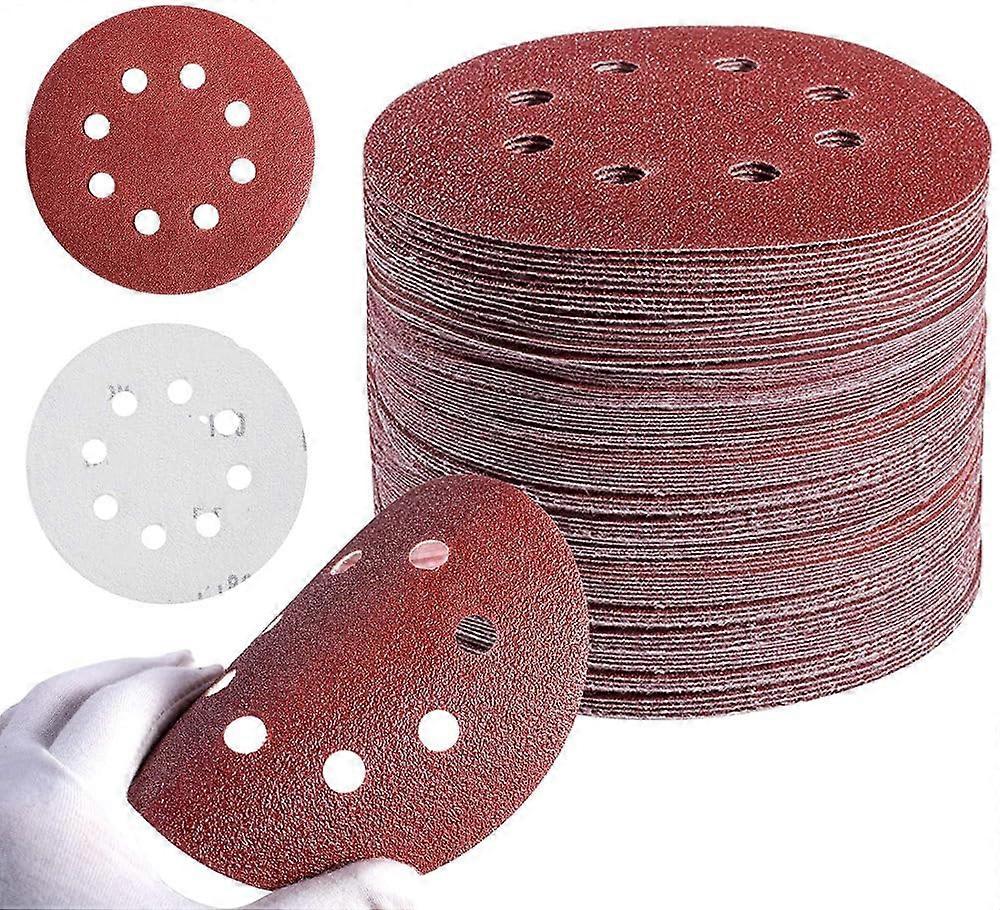 Sanding Discs 10 Pcs 5-Inch 8-Hole Hook-and-Loop Adhesive 125mm for Random Orbital Sander Grit 60-2000