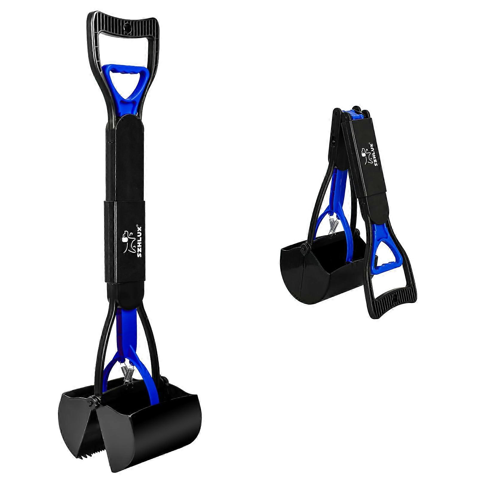 28 'Pooper Scooper, Foldable Dog Pooper Scooper, Blue with Foldable Sagittarius for grass and pebbles, and durable bow
