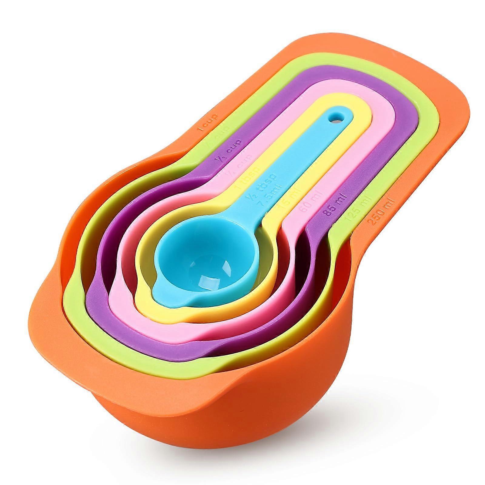 Set of Measurement Spoon - Color 6 Part Measurement Calls and Spoon for Dry and Liquid Materials