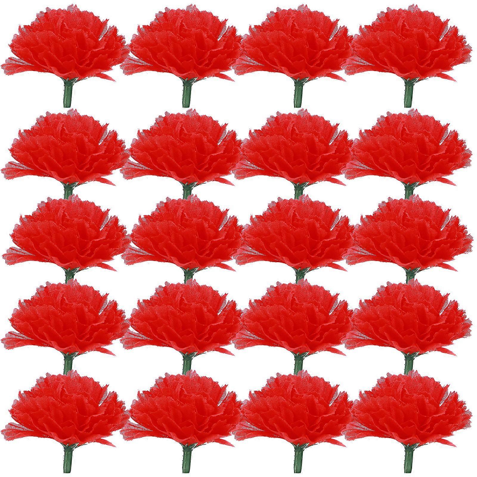 20pcs Simulate Carnation Wedding Scene Carnation Decor Romantic Flower Decor