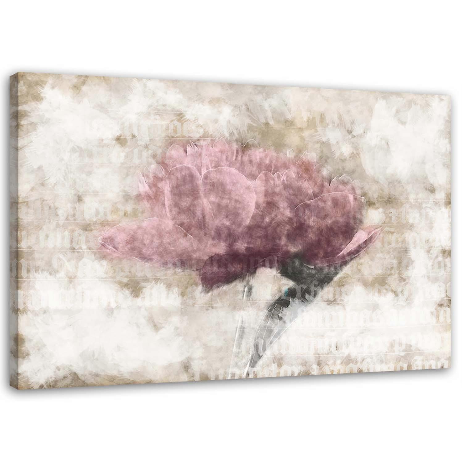 Impression sur toile, Shabby Chic fleurs abstraites - 90x60