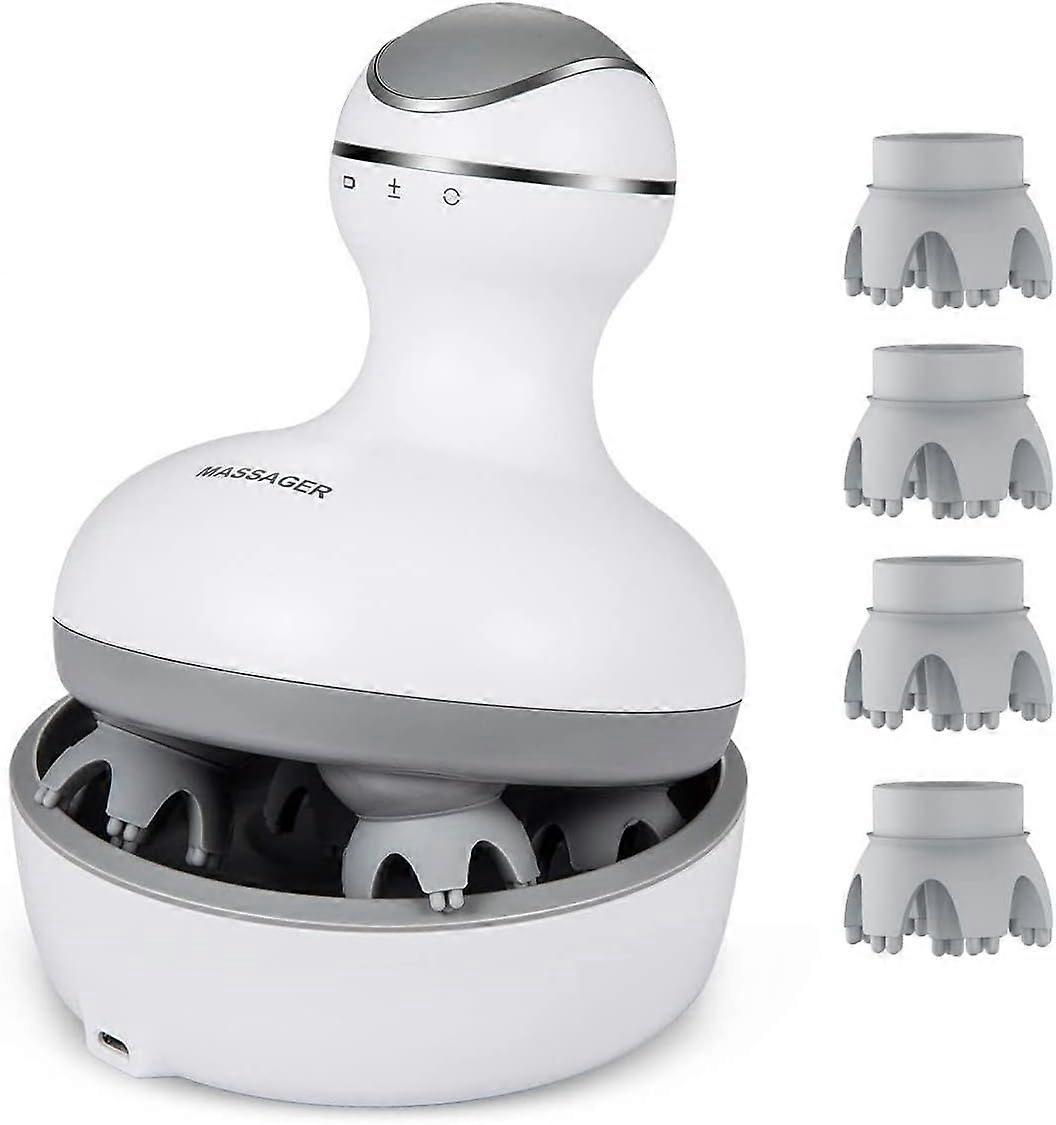 Electric Scalp Massager with 4 Replacement Heads