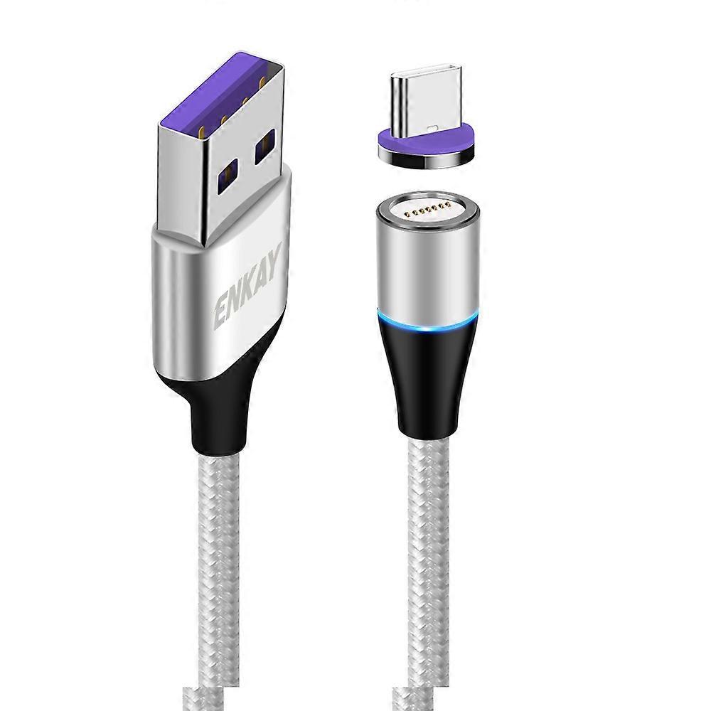 ENKAY ENK-CB1391 5A USB to Type-C Magnetic Fast Charging Data Cable with LED Light, Length: 1m 1m 5A USB to Type-C