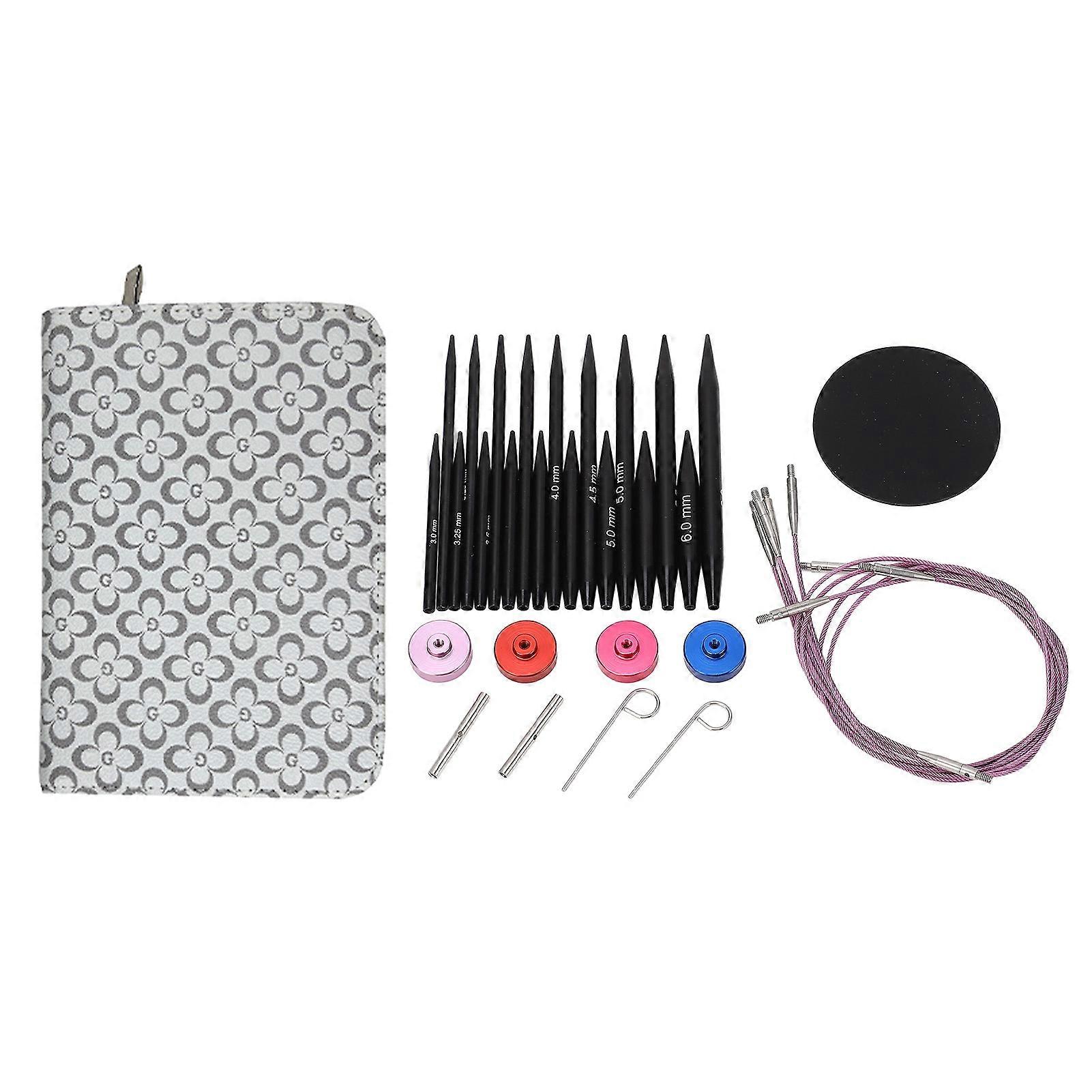 Circular Knitting Needle Set Interchangeable Needles Set with Storage Bag for Crafting Weaving Project