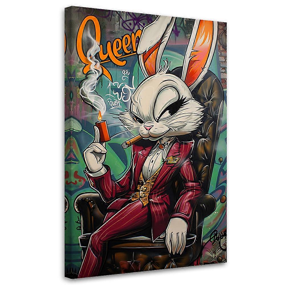 Impression sur toile, Reine Lapin AI - 70x100