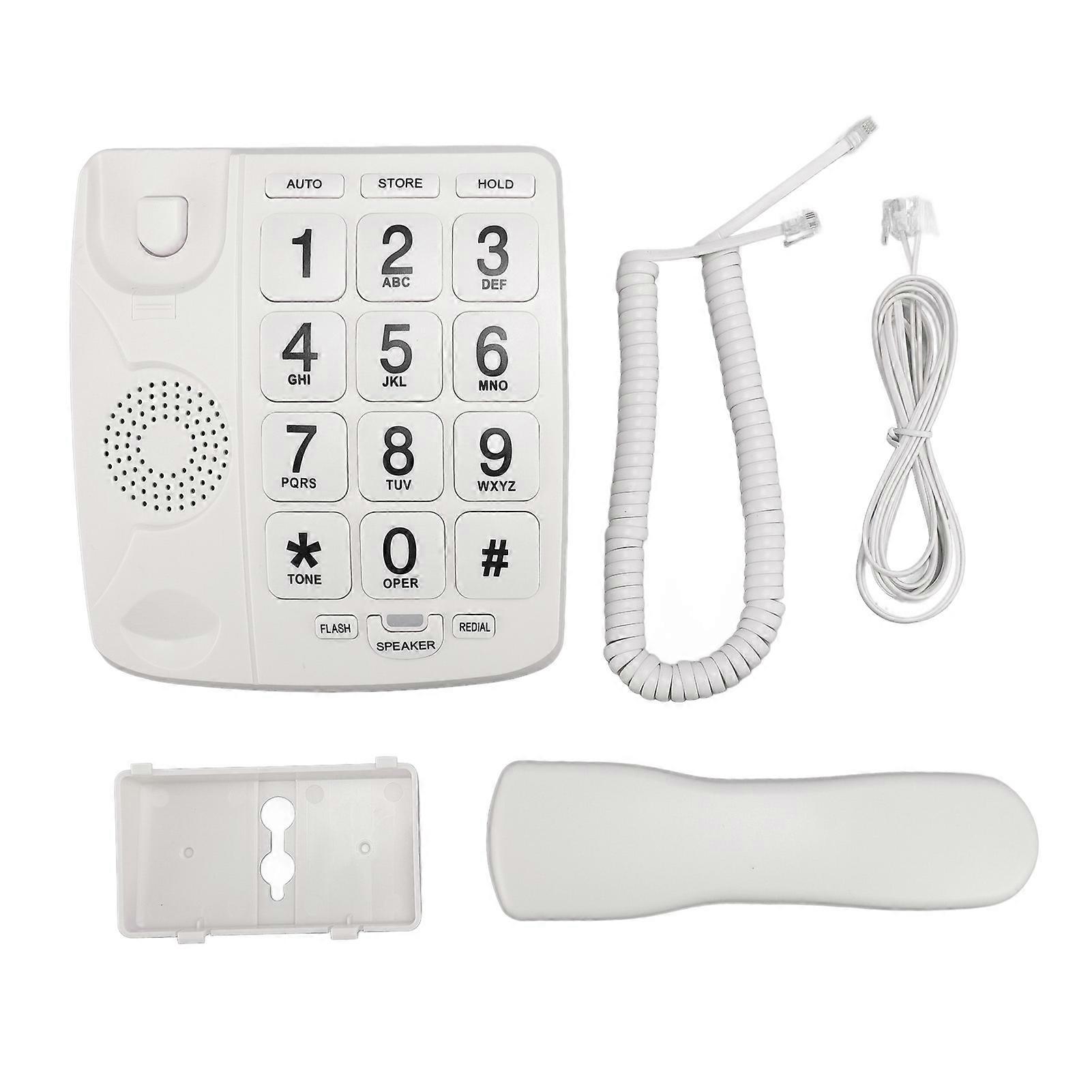 Corded Phone Big Button Hands Free Speed Dialing Number Memory Home Landline for Seniors