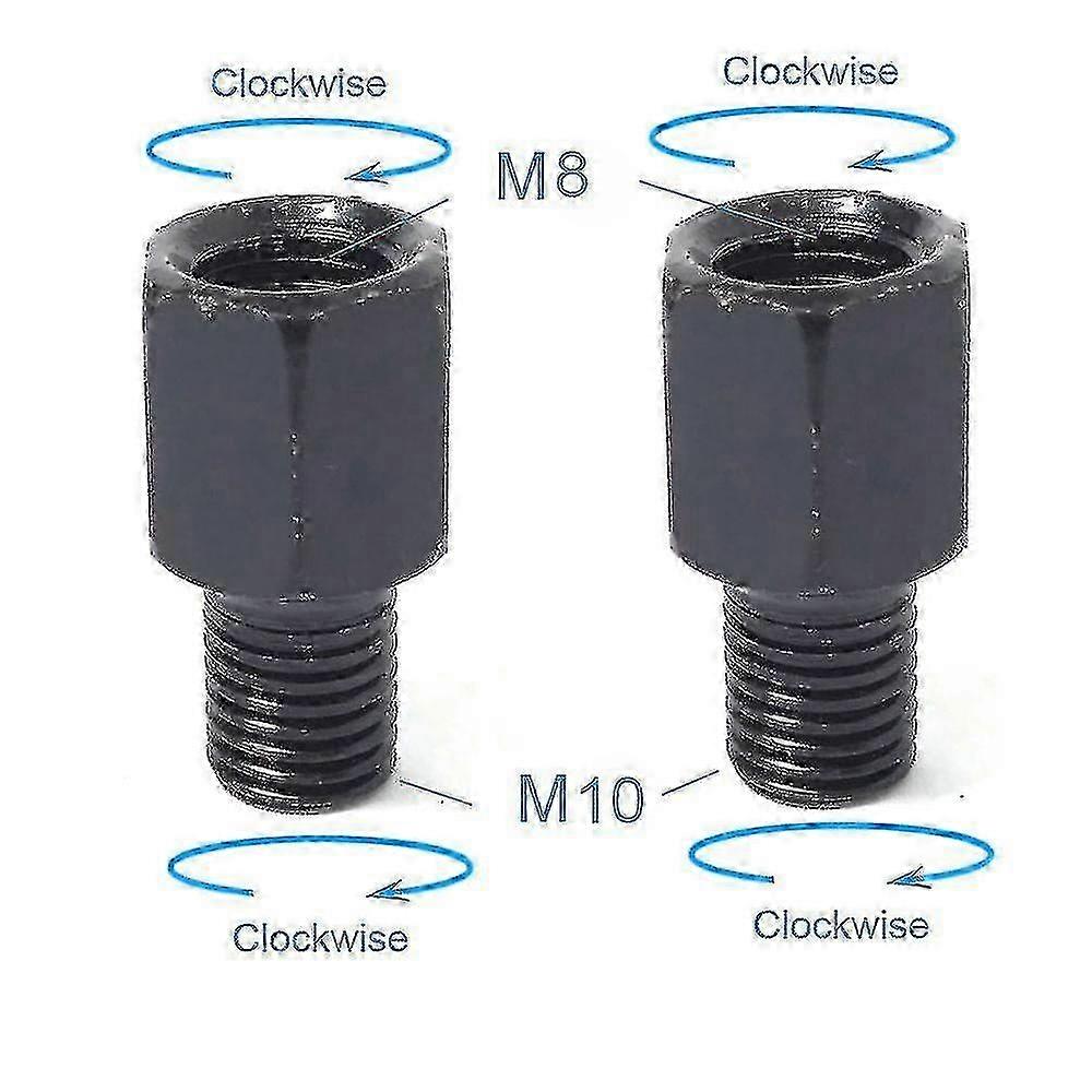M10 10mm M8 8mm Motorcycle Mirror Adapters Black - Clockwise Anti-clockwise Thread