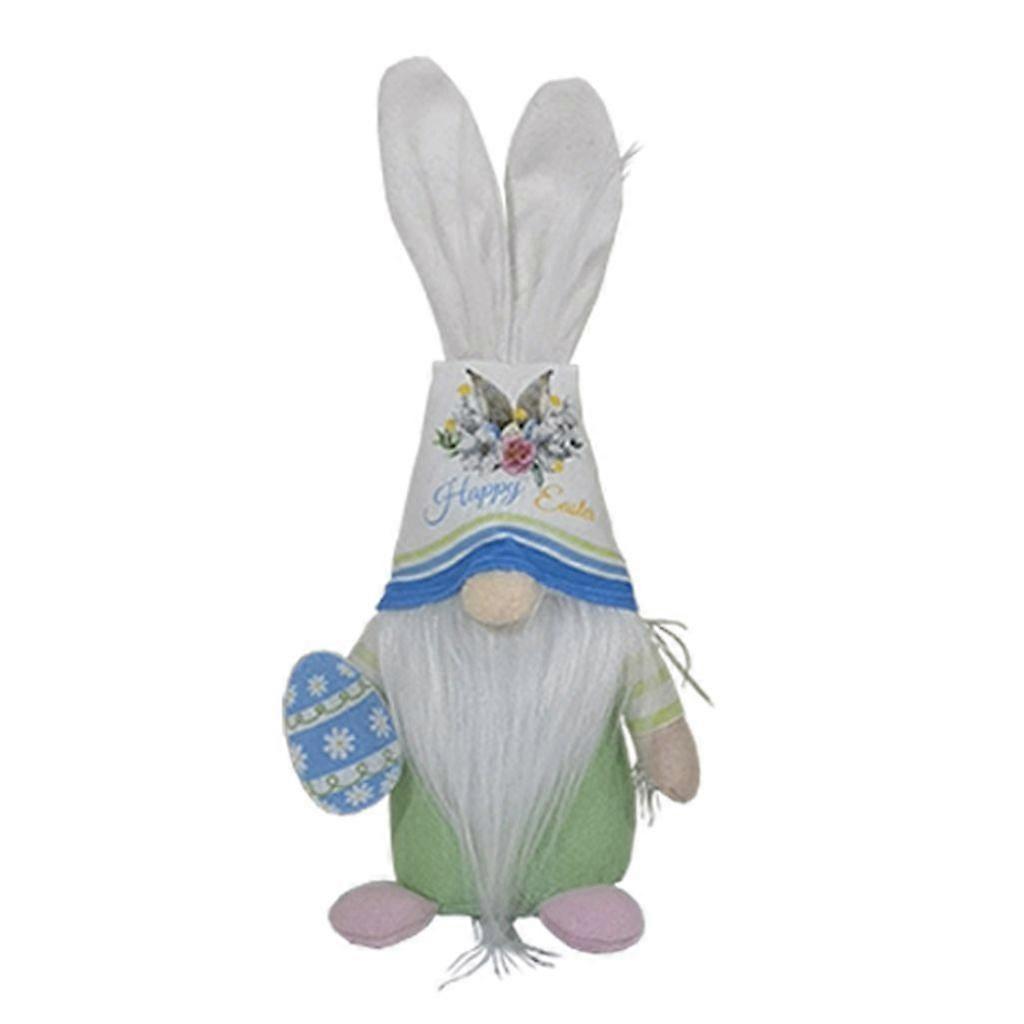 Easter Bunny Gnome Holding Carrot/Egg Decorative Doll Accessory