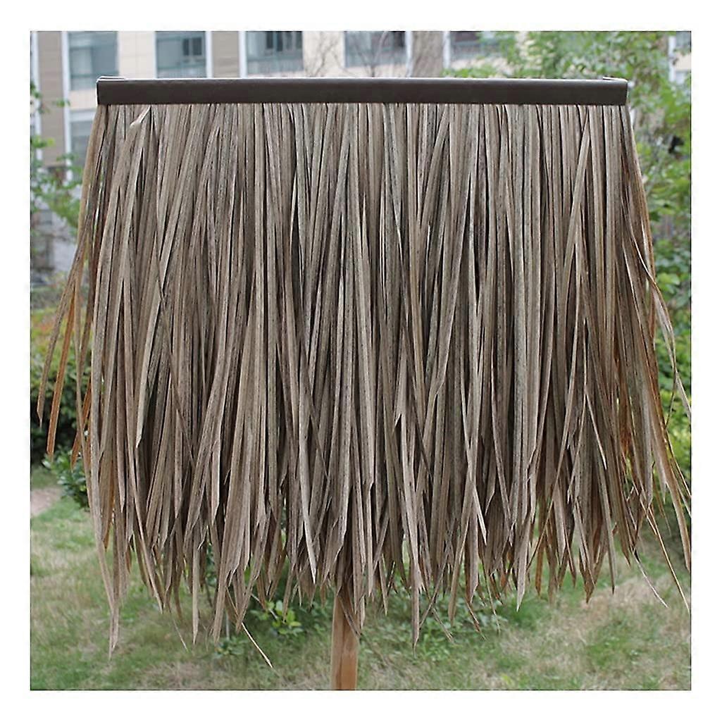 Artificial Thatch Tile - Yellow PE Plastic Thatch Roll for Roof Decoration, Fake Straw Mats, 2-Piece Set