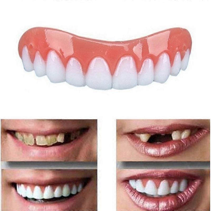Silicone Whitening Dentures Simulation Teeth Upper and Lower Matching Set