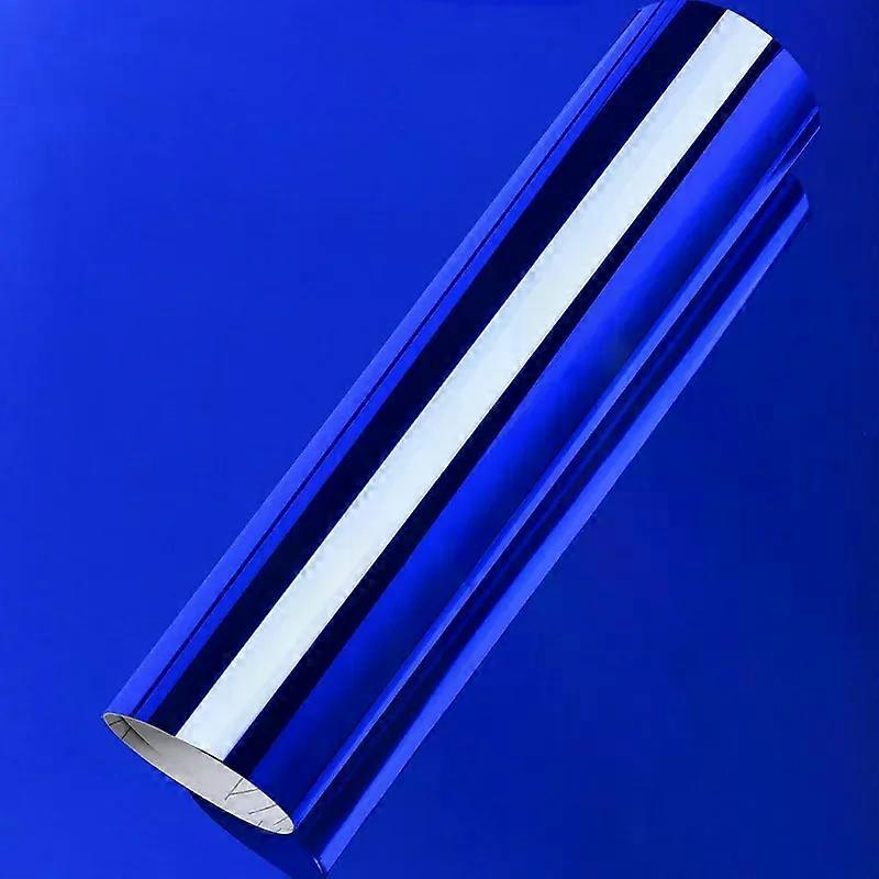 프리미엄 신축성 블루 크롬 미러 비닐 랩 필름 비닐 롤 자체 접착 데칼 차량 자동차 포장