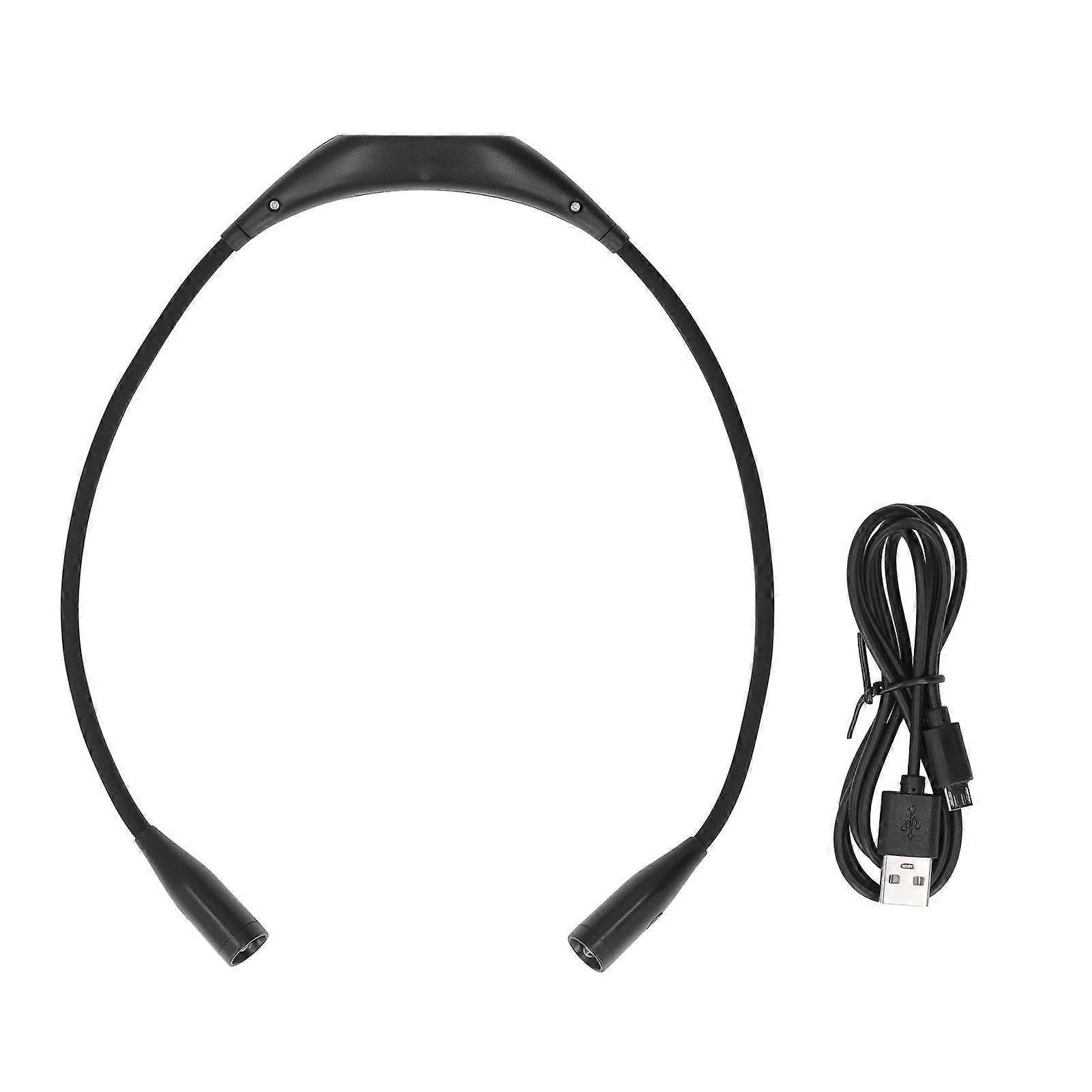 Neck Light USB Rechargeable 3 Brightness Levels 360 Flexible LED Neck Reading Lamp for Running RepairingBlack