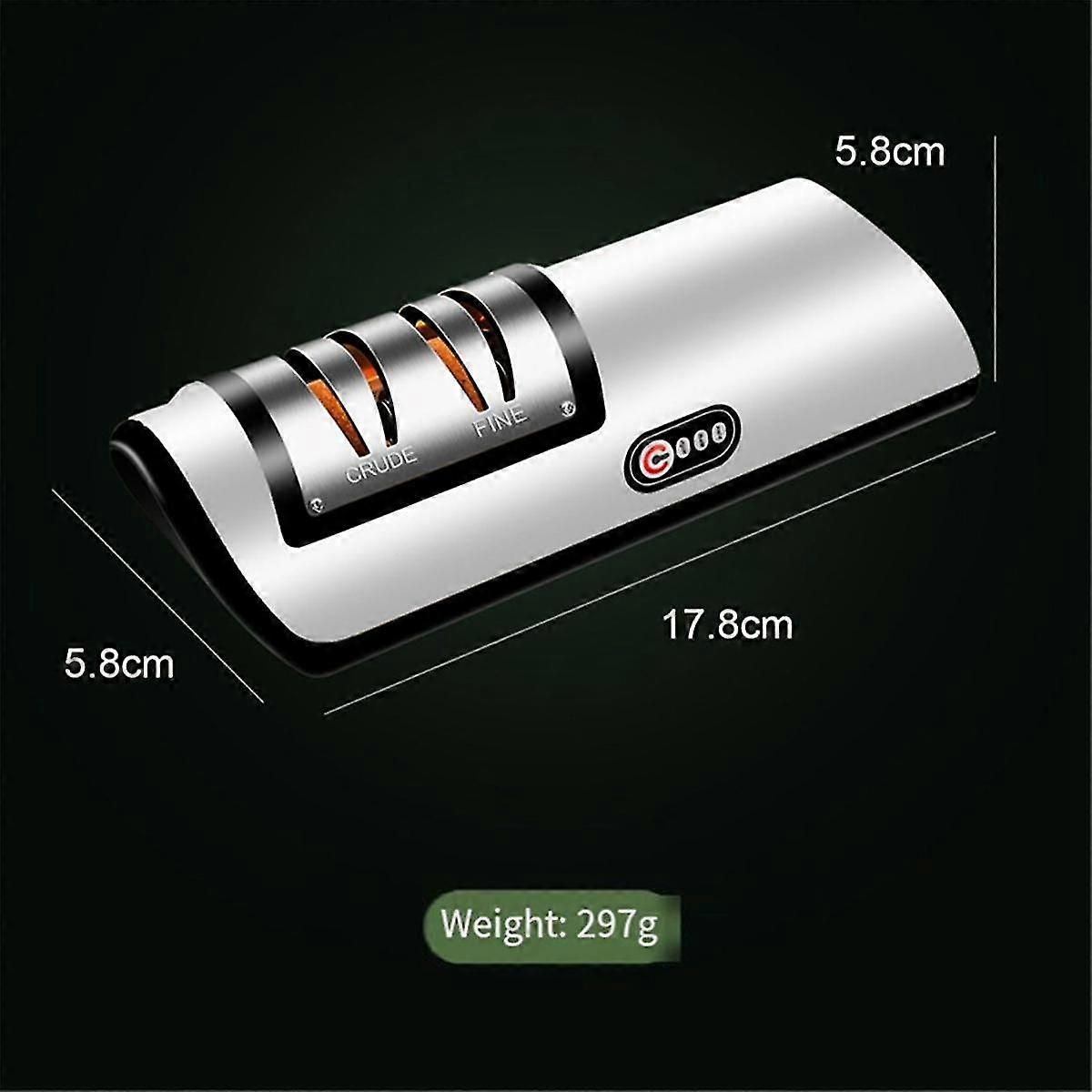 Electric Knife Sharpener Automatic Adjustable Kitchen Tool for Fast Sharpening Knives Scissors Blac