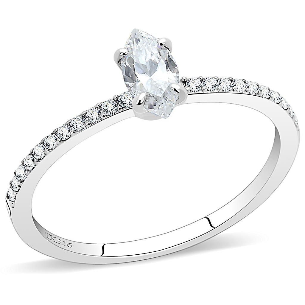 no plating Stainless Steel Ring Cubic Clear DA031 for Women Style High