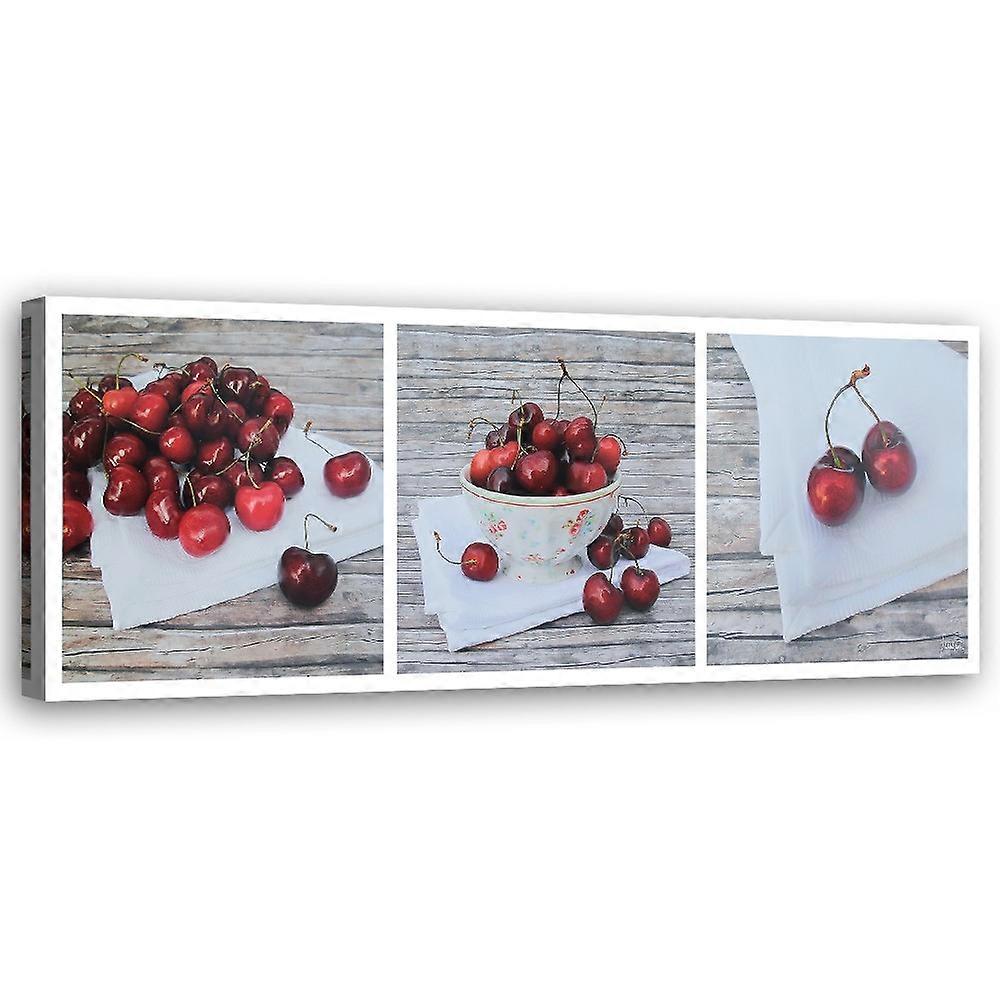 Lienzo, Cerezas granates jugosas - 120x40