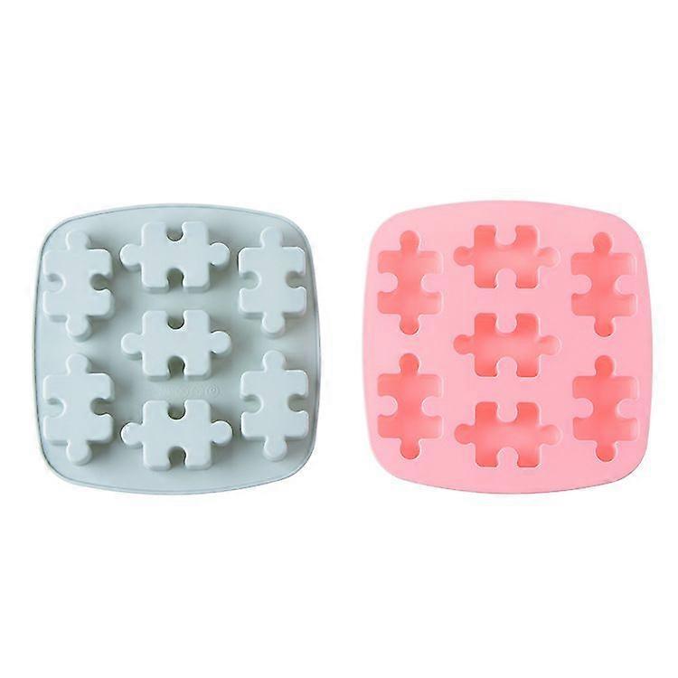 SSRGV Puzzle Piece Mold Silicone Puzzle Crayons Maker, Set Of 2