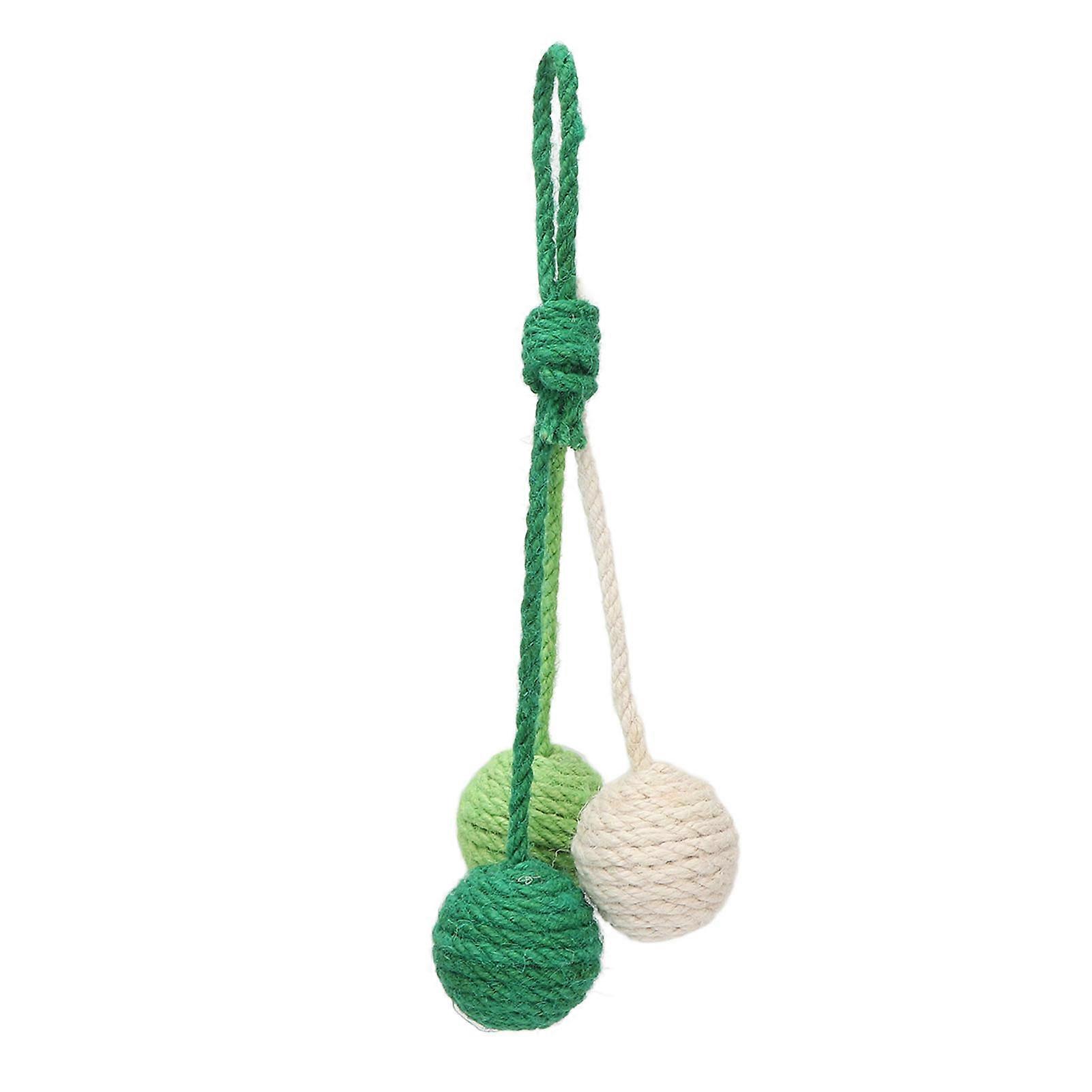 Hanging Cat Sisal Ball Chewable Colorful Interactive Cat Sisal Rope Ball Toy for Pet Indoor