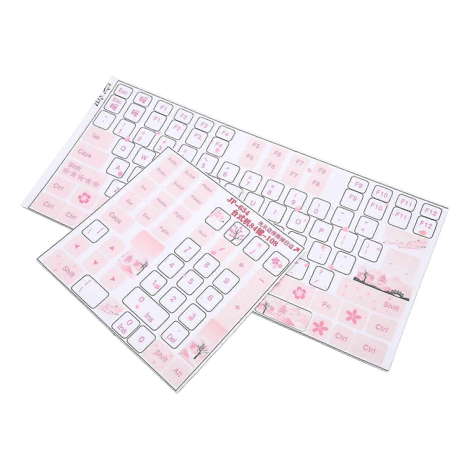 Universal Desktop Computer Mechanical Keyboard Clear Beautiful English Keycap Button Stickers