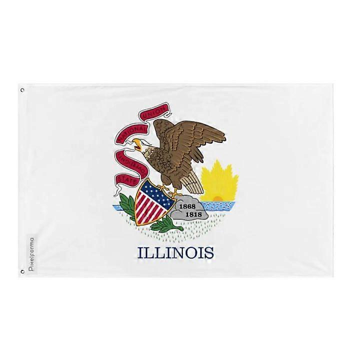 Flag of Illinois – 90 x 150 cm – Polyester – Iron eyelets – Durable
