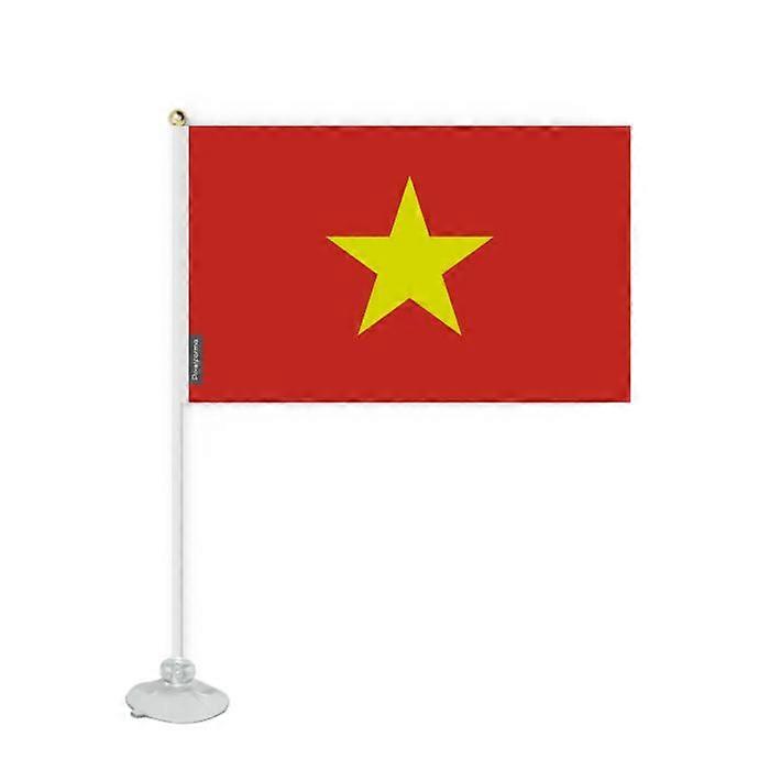 Suction Flag - Vietnam - 20 x 30 cm - Durable Polyester - Double-Sided Print - Multicolored