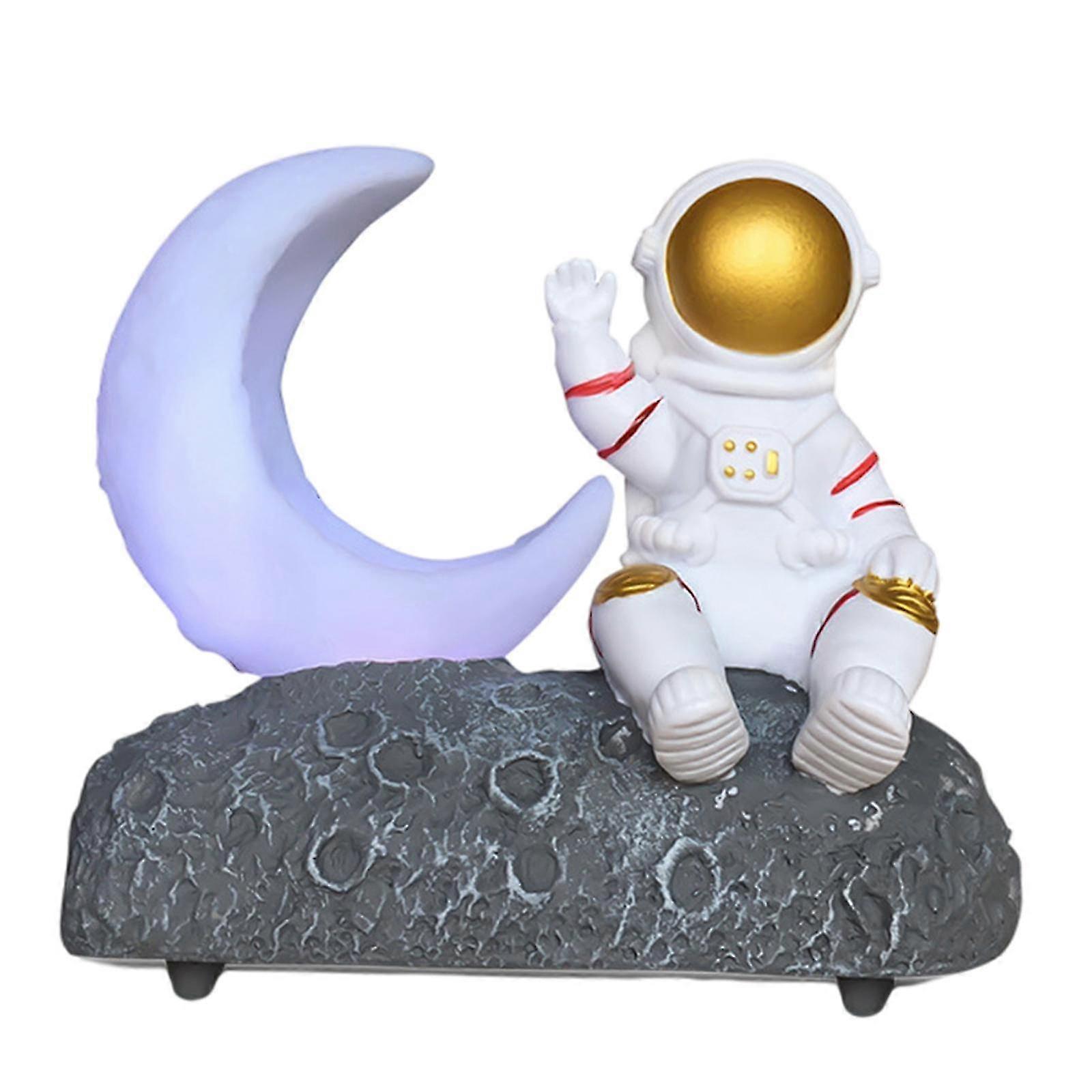 kokiya Light Astronaut Bluetooth Speaker with LED Lantern Stereo Sound FM Radio-color: Gold