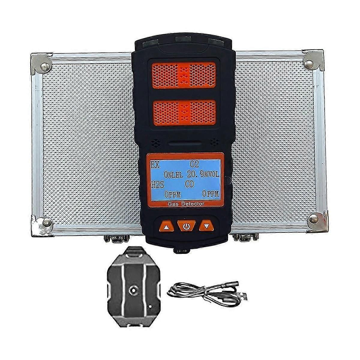 4 In 1 Air Monitor, Rechargeable Detector Air Quality Tester, High Accuracy Sound Light Vibration A