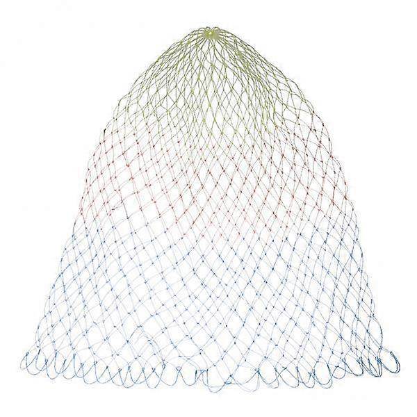 3X Colorful Nylon Folding Fishing Landing Net Rhombus Mesh Landing Dip Net-50cm