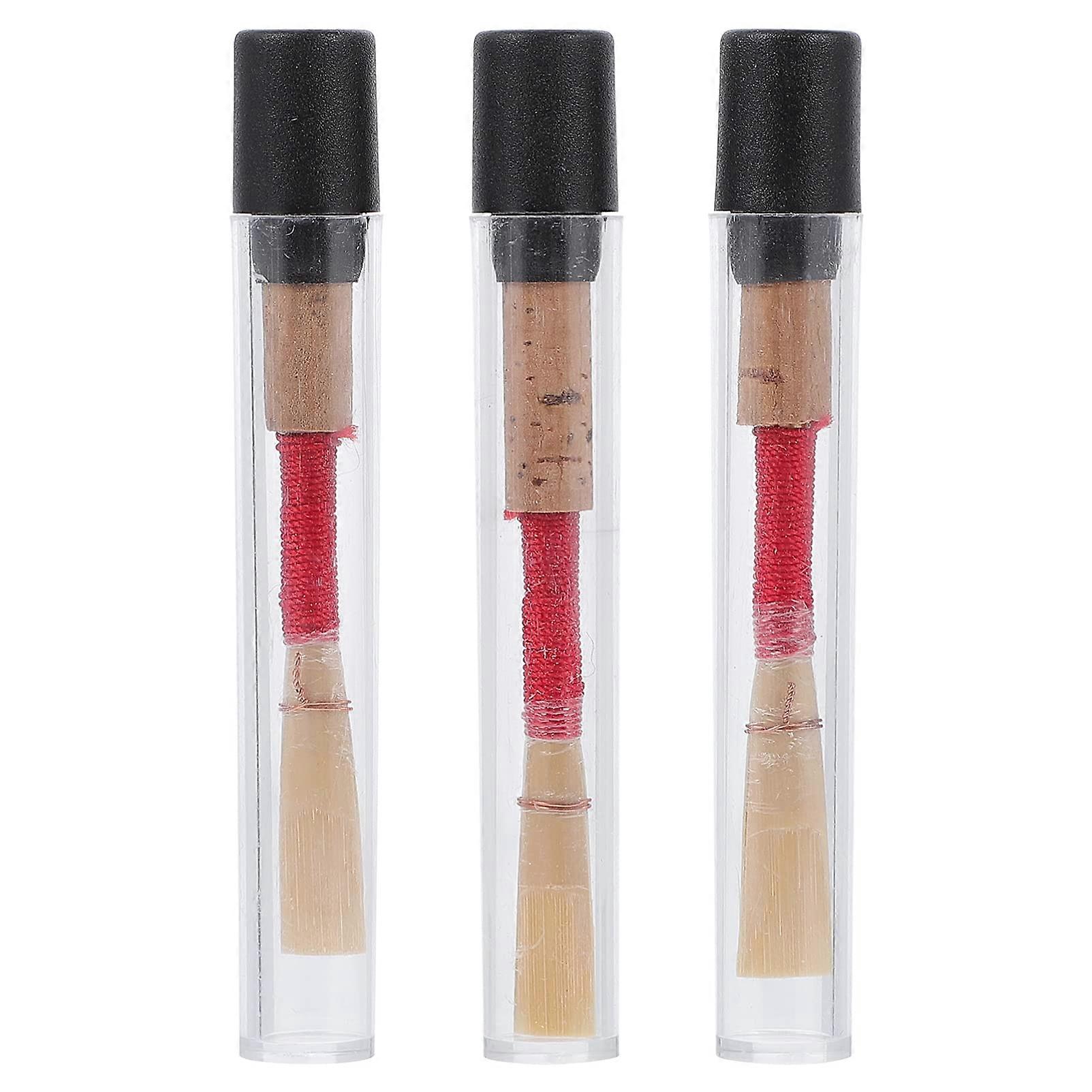 3 Pcs Individually Packed Oboe Reeds Wood Color with Storage Boxes Professional Accessories for Enhanced Sound and Performance Ref: 7555