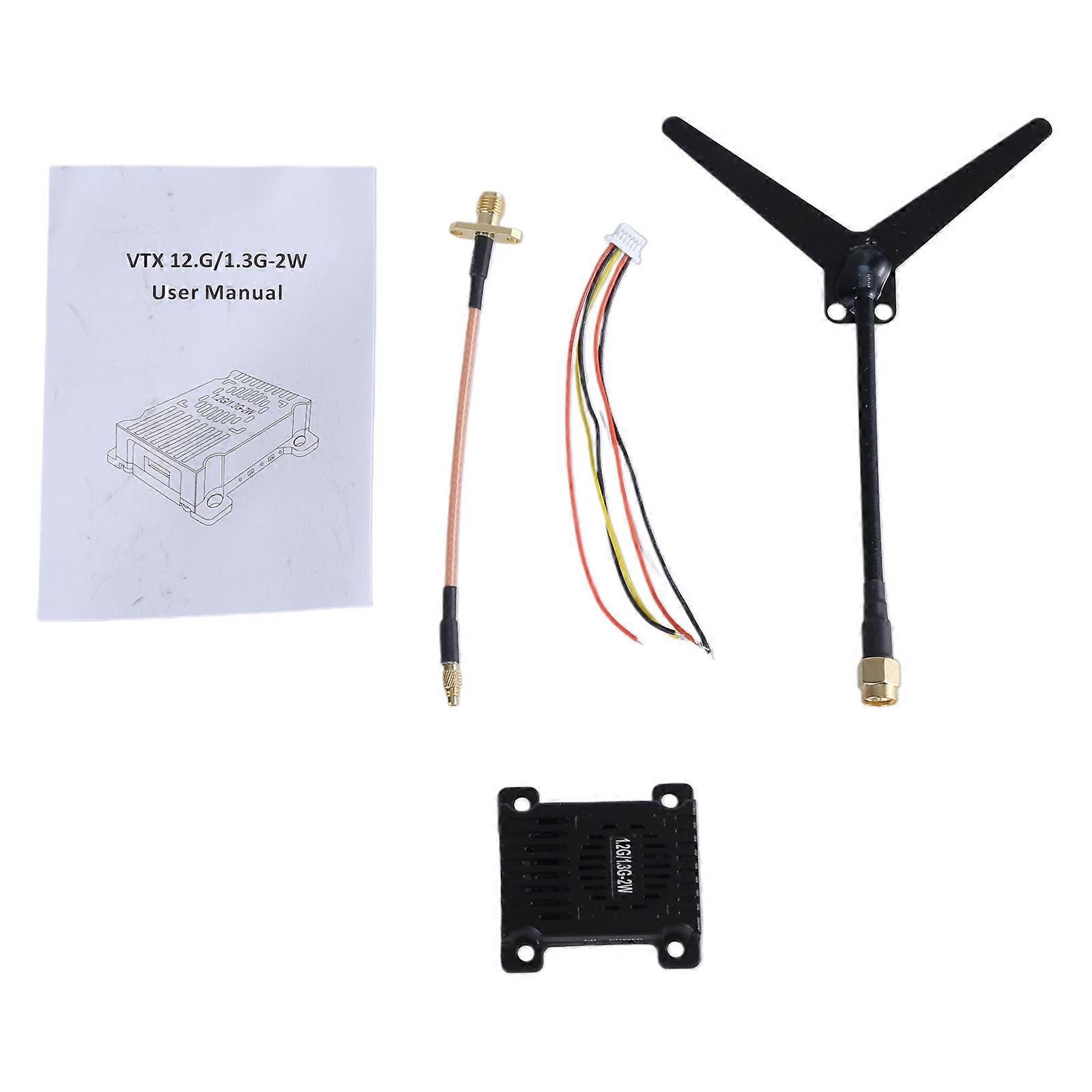 High Power VTX Video Transmitter 1.2G/1.3G 2W 3 Gears Adjustable 25mW/2000mW 7-36V for Drones Multicolor