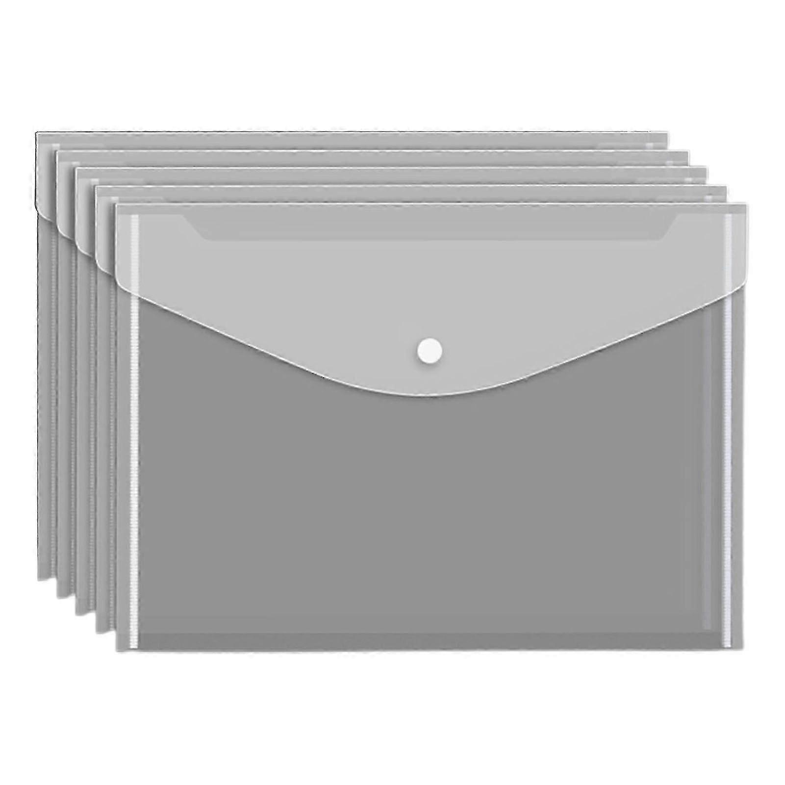 5Pcs Transparent Document Folder A4 Size Test Paper Classification Storage Pocket Waterproof Dustproof Thickened File Holders Office School Supplies K