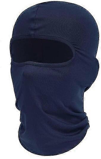 メンズフルフェイスバラクラバスキーマスクブラックネックゲートル-ネイビーブルー