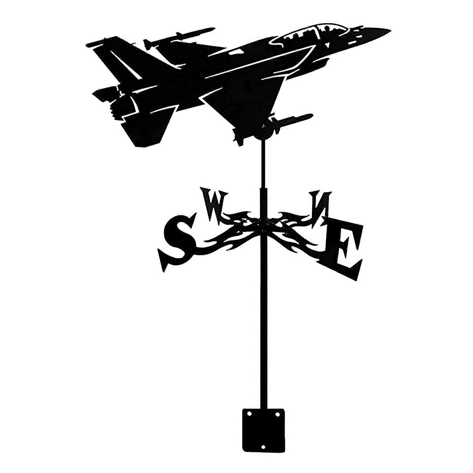 Fighter Aircraft Weathervane Wrought Iron Wind Direction Indicator