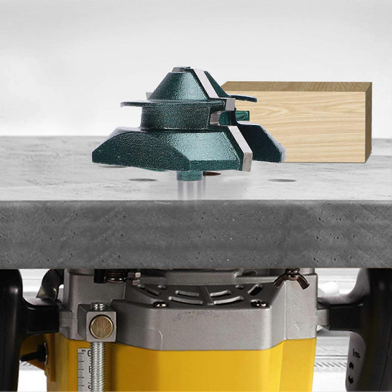 Wood Router Bit 45 Degree Locking Miter Joint Bit for Woodworking Projects 1/4 Inch Shank 2 Inch Cutting Head 