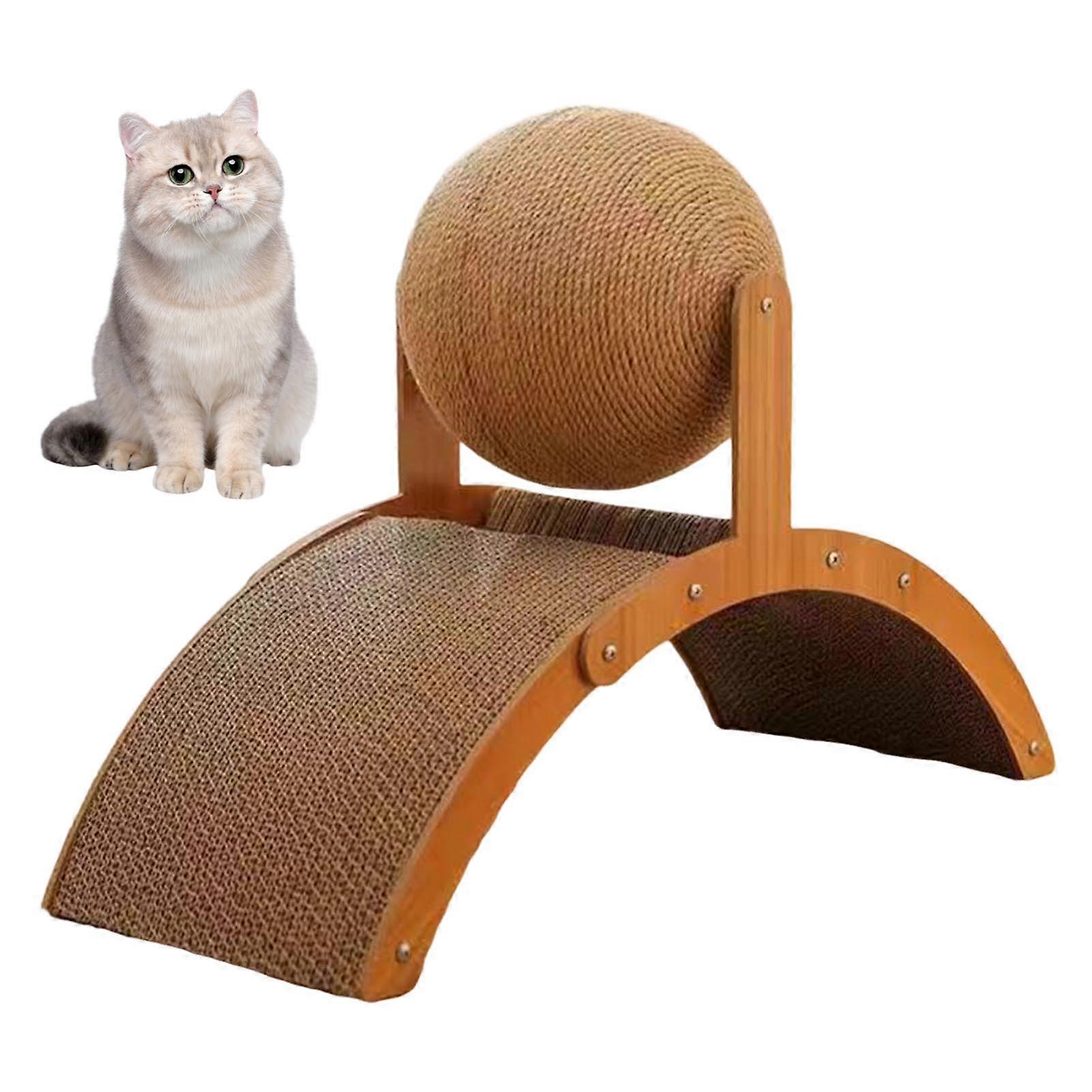 Natural Sisal Cat Scratching Board -Density Textures with Ball Vertical