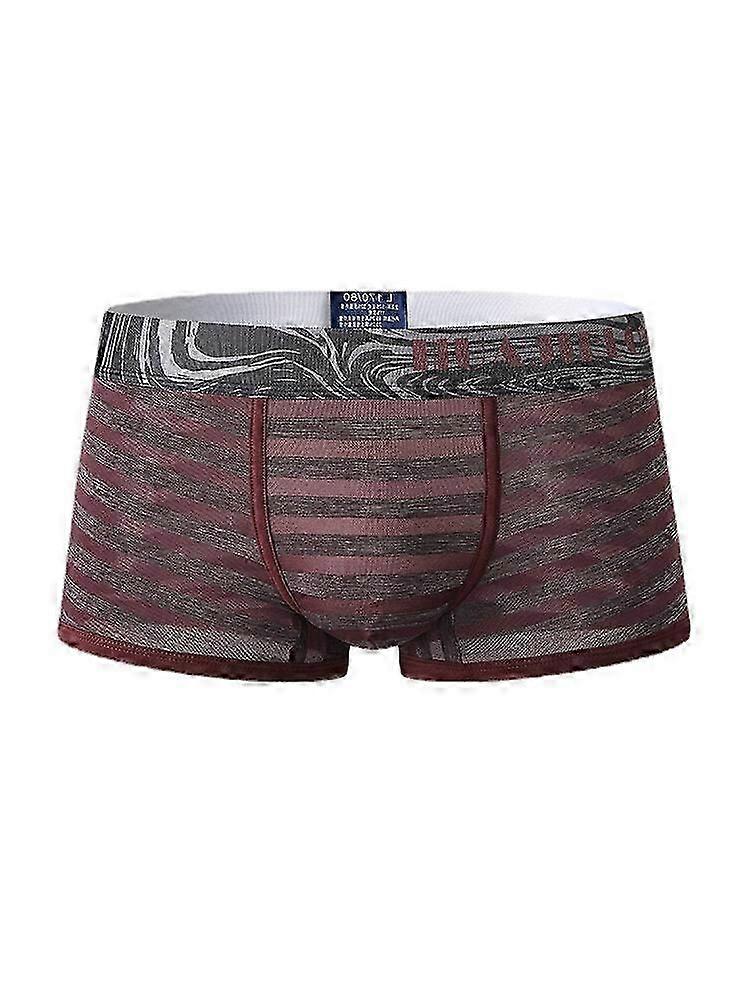 Miesten Raidallinen Jääsilkki Läpikuultava Hengittävä Ohut Joustava Keskivyötärö Boxersz