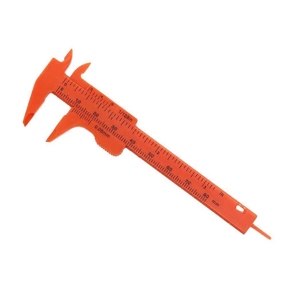 Mini Vernier Calipers Metric Plastic Sliding Pocket Caliper Ruler Measuring Tool for Precision Measurements(1pc, orange)